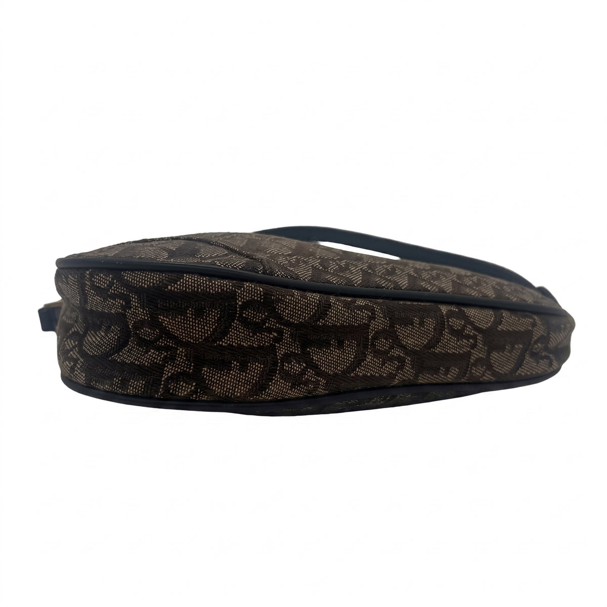 Sac à épaule Saddle en toile Oblique bleu marine et beige