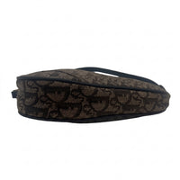 Sac à épaule Saddle en toile Oblique bleu marine et beige