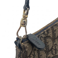 Sac à épaule Saddle en toile Oblique bleu marine et beige