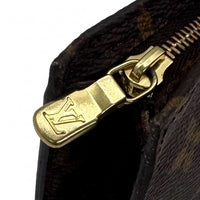 Pochette à maquillage PM en cuir de vachette et toile Monogram enduite