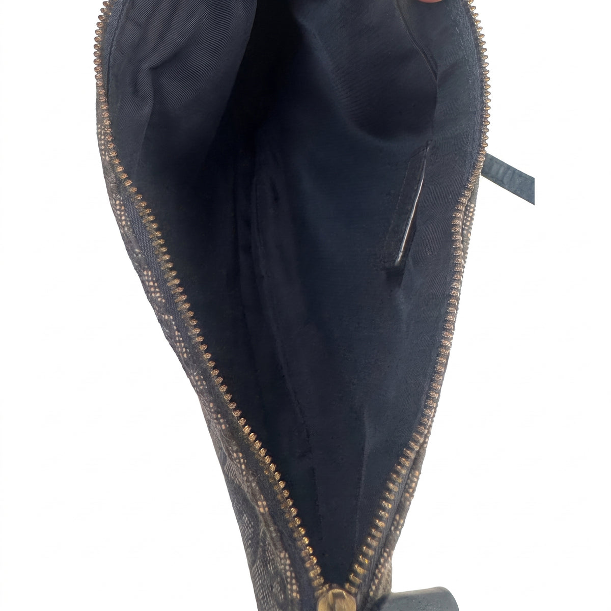 Sac à épaule Saddle en toile Oblique bleu marine et beige