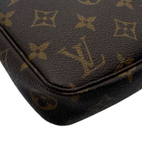 Pochette accessoires en cuir de vachette et toile Monogram enduite