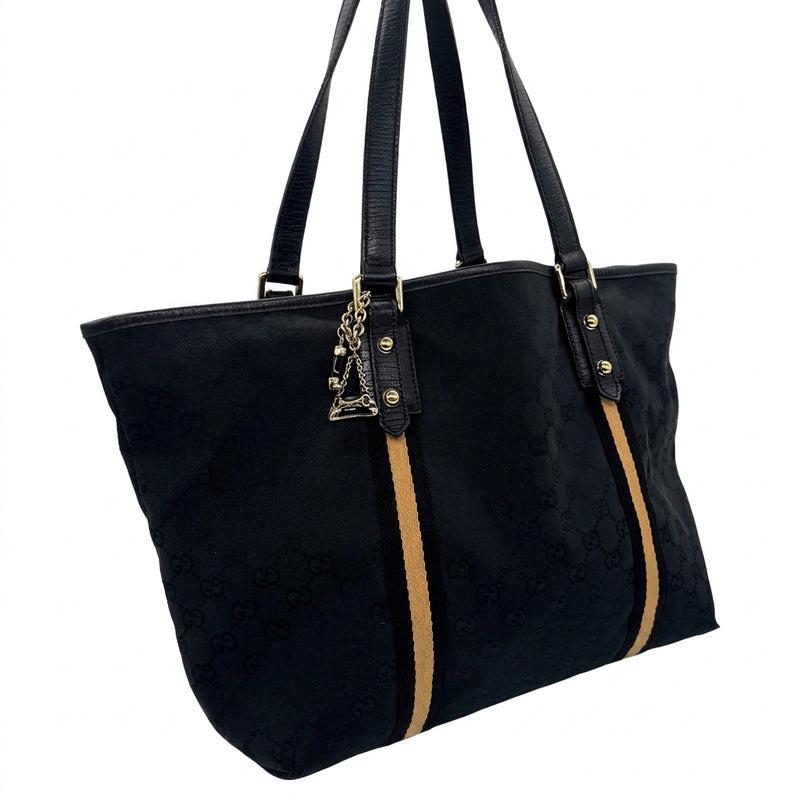 Sac à main Abbey tote en toile GG canvas noire