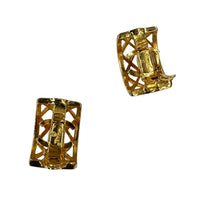 Boucles d'oreilles CC caged en laiton doré