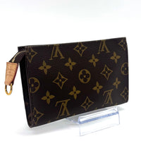 Pochette à maquillage PM en cuir de vachette et toile Monogram enduite