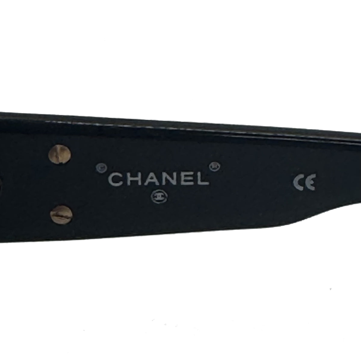 Lunette de soleil Coco mark CC en acétate noir et finitions dorées