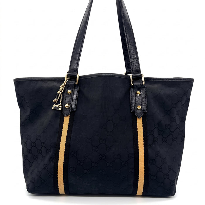 Sac à main Abbey tote en toile GG canvas noire