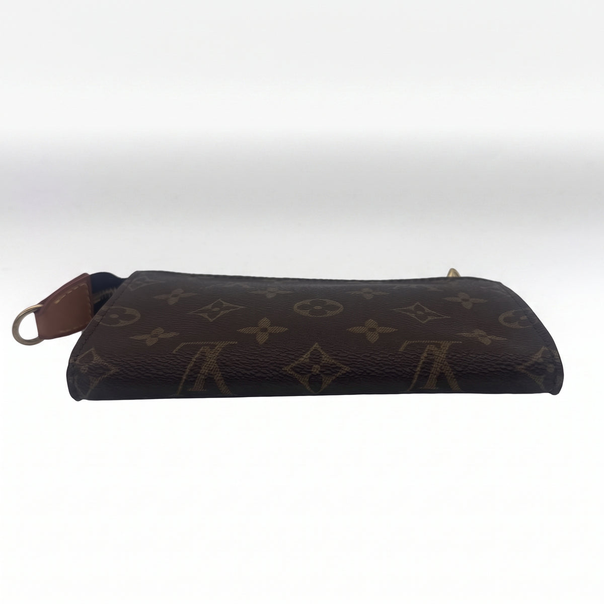 Pochette accessoires en cuir de vachette et toile Monogram enduite