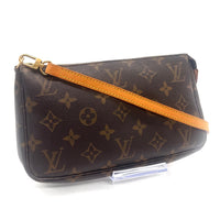 Pochette accessoires en cuir de vachette et toile Monogram enduite