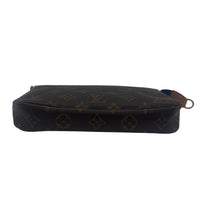 Pochette accessoires en cuir de vachette et toile Monogram enduite