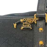 Sac à main Abbey tote en toile GG canvas noire