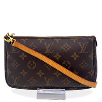 Pochette accessoires en cuir de vachette et toile Monogram enduite