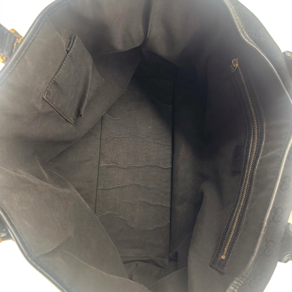 Sac à main Abbey tote en toile GG canvas noire