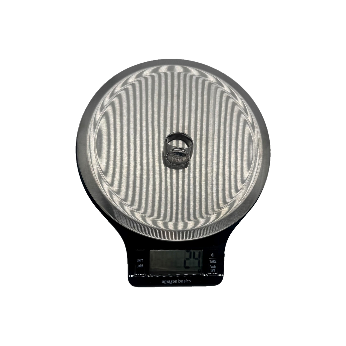 Bague chevalière Diesel sur la balance : 24 g