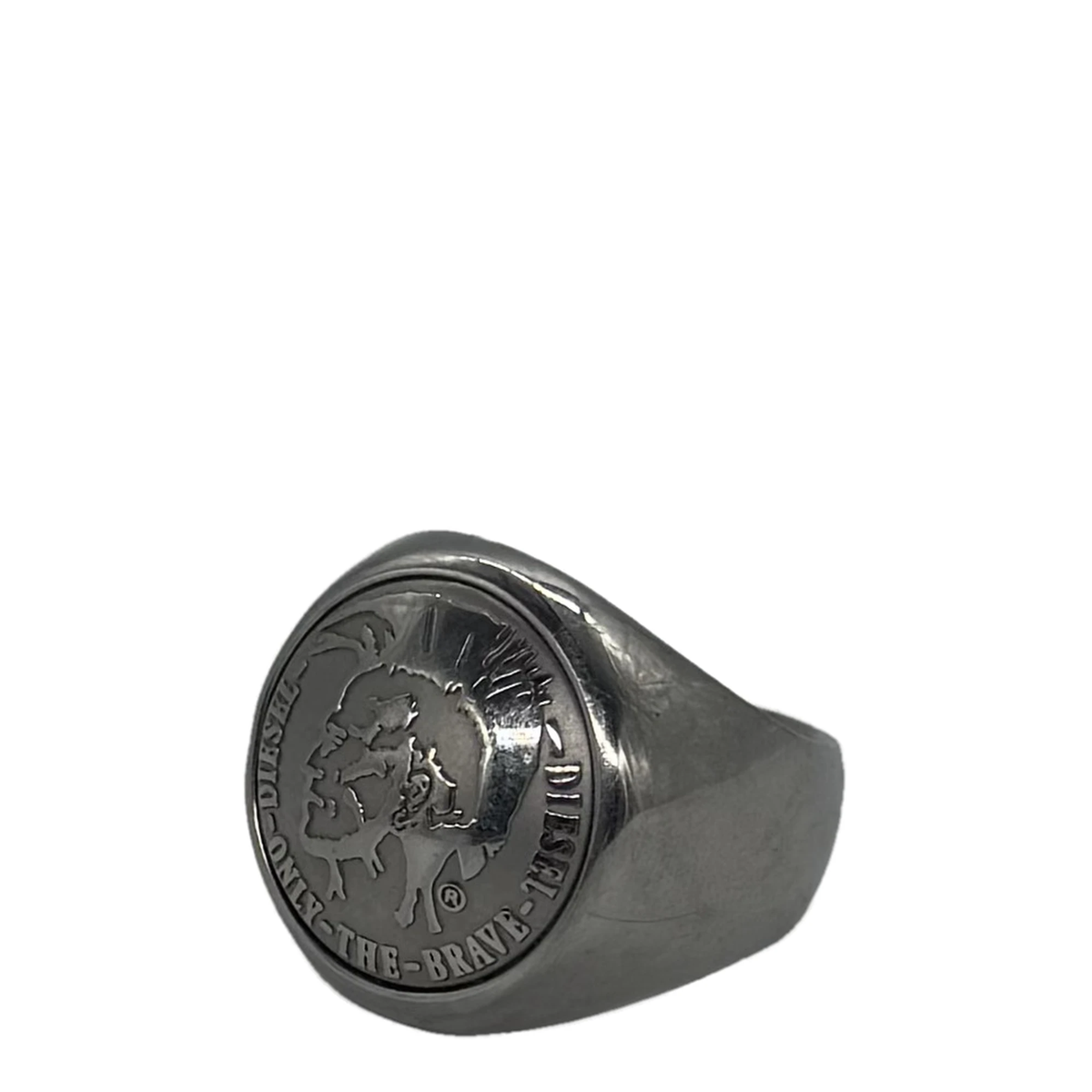 Bague chevalière Diesel Only The Brave, vue de trois quarts