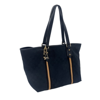 Sac à main Abbey tote Gucci en toile GG canvas noire, vue de trois quarts