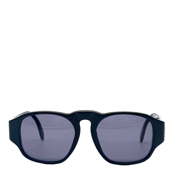 Lunette de soleil Coco mark CC en acétate noir et finitions dorées