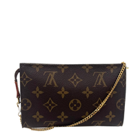 Pochette accessoires en toile Monogram avec chaîne, vue de face