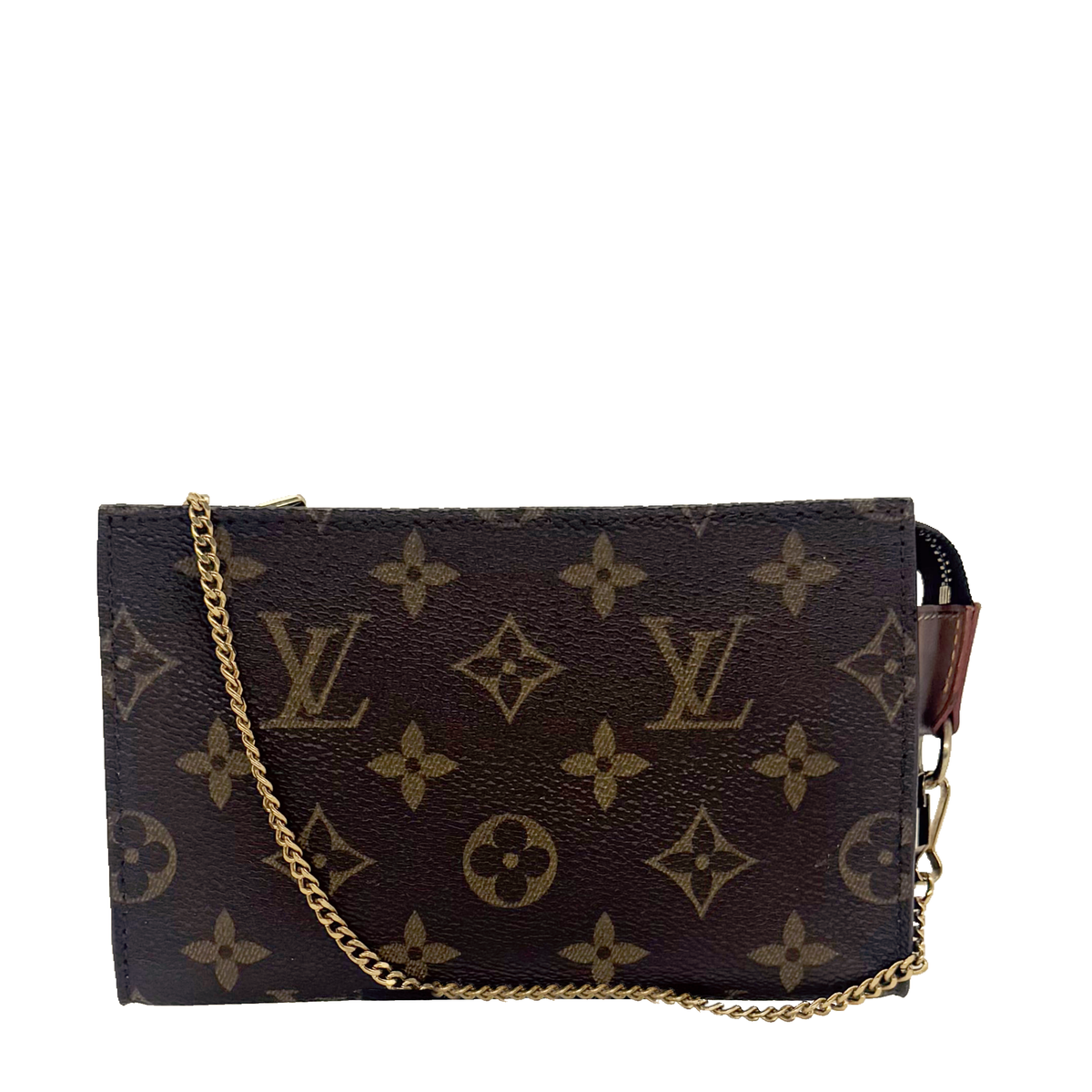 Pochette accessoires en toile Monogram avec chaîne, vue de dos