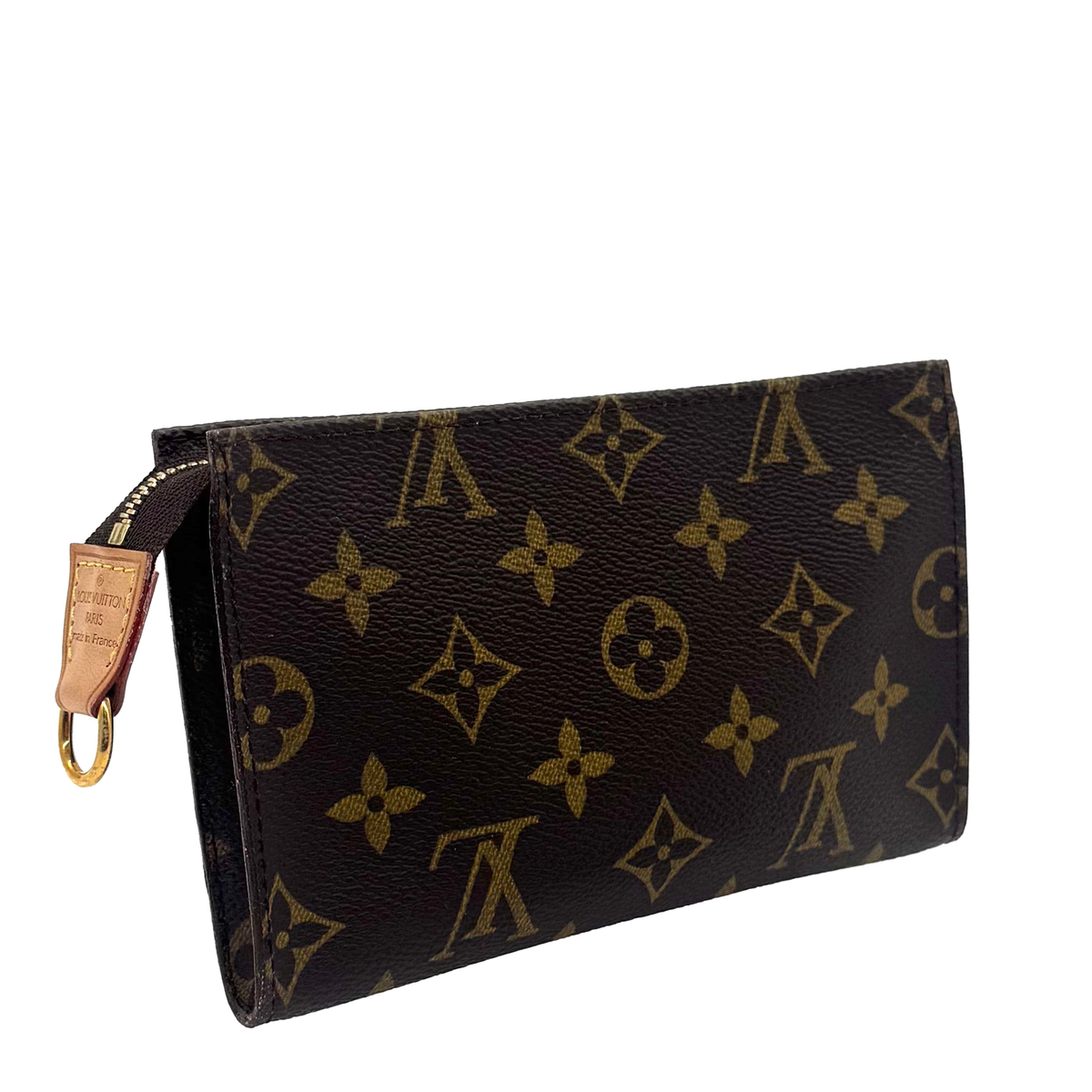Pochette à maquillage PM en toile Monogram, vue de trois quarts